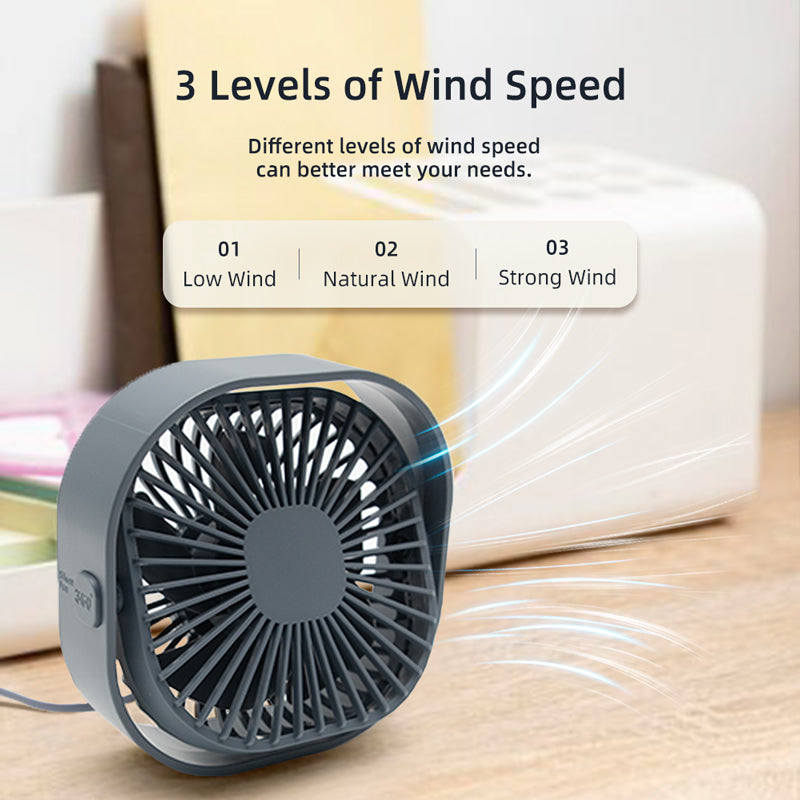 Ventilador de escritorio pequeño USB con gran potencia de enfriamiento, silencioso, portátil, para uso en casa, oficina o dormitorio