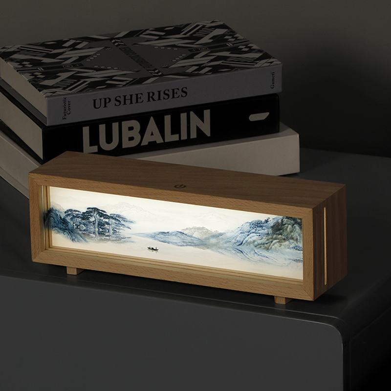 Oriday Lampă cu lumină din lemn|Lumină de noapte ambientală|Recomandare cadou creativ