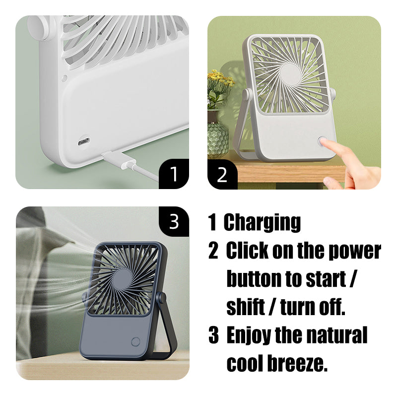 Oridayデスクファンは静音、大風力、ミニポータブルデザイン、軽量、ヘッド調整可能、吊り下げやスタンド設置が可能、USB充電、1200mAhバッテリー、長時間持続、冷却機能、家庭用、オフィス、学生寮に適しています