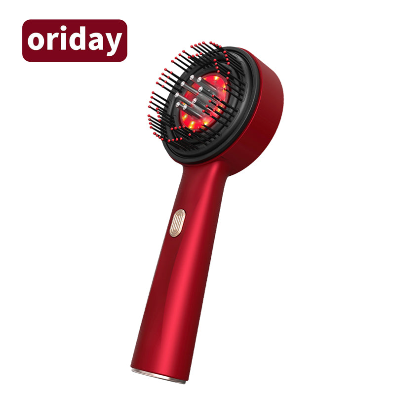 oriday【Regalo Festivo】Pettine per massaggio del cuoio capelluto con laser per crescita dei capelli, luce rossa e conduzione liquida, multifunzione, elettrico e portatile – per casa e viaggio – Oriday