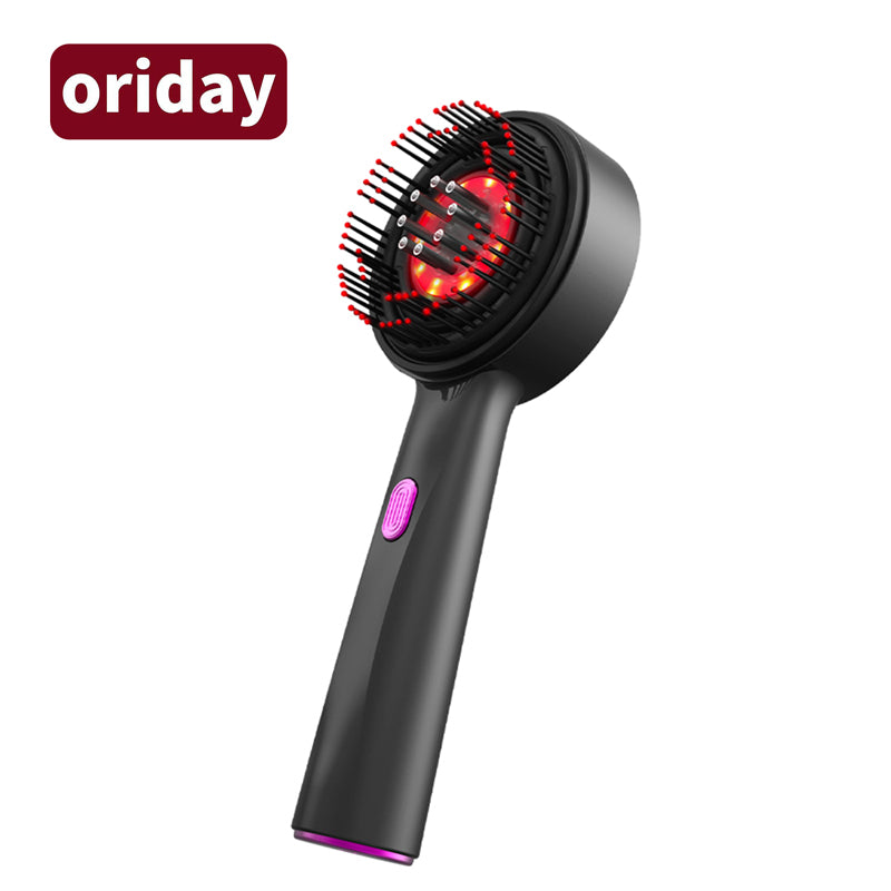 oriday【Regalo Festivo】Pettine per massaggio del cuoio capelluto con laser per crescita dei capelli, luce rossa e conduzione liquida, multifunzione, elettrico e portatile – per casa e viaggio – Oriday