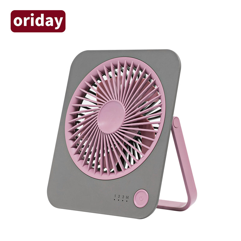 Supertenký stolní ventilátor Oriday s dlouhou výdrží, velkým průtokem vzduchu, bezdrátovým nabíjením USB a skládací konstrukcí, ideální do kanceláře a koleje