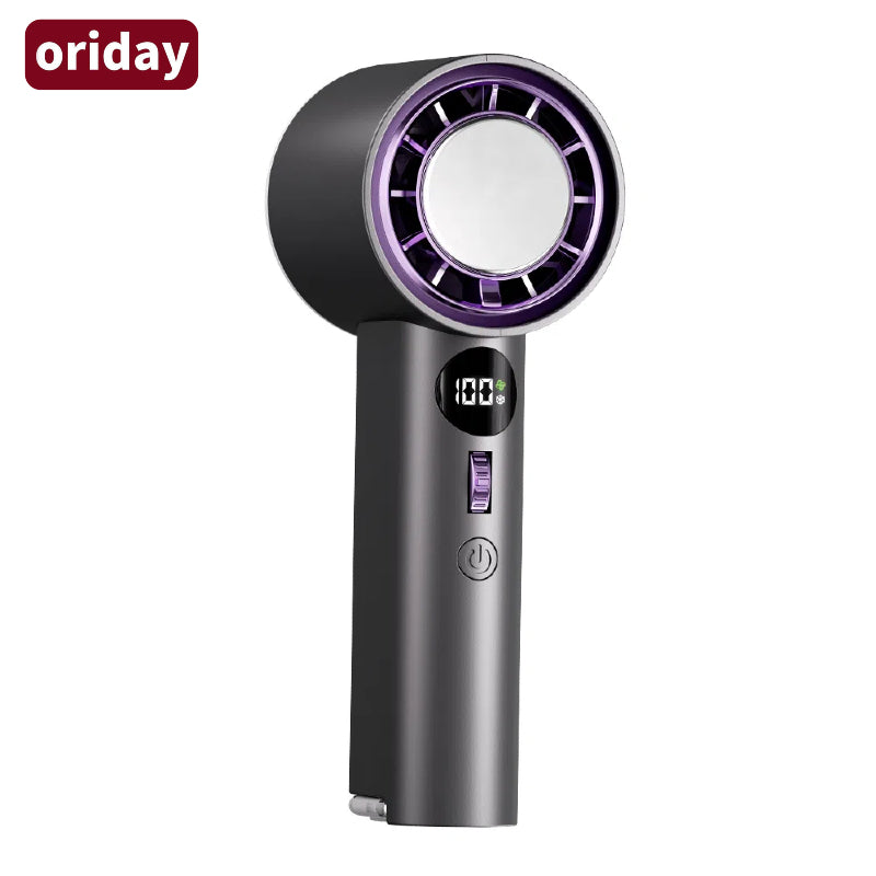 新型ハンディ冷却ファン、アイス冷感機能付きミニ強力ファン、100段階の風速調整、USB充電対応。学生、寮、教室、屋外、携帯用、オフィスやデスクに最適 – Oriday製。