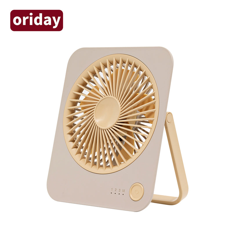 Supertenký stolní ventilátor Oriday s dlouhou výdrží, velkým průtokem vzduchu, bezdrátovým nabíjením USB a skládací konstrukcí, ideální do kanceláře a koleje