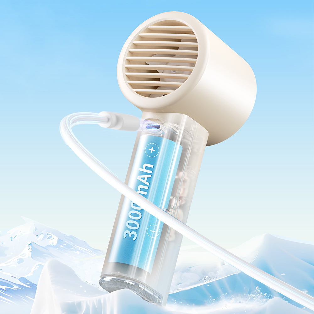 新型ハンディ冷却ファン、アイス冷感機能付きミニ強力ファン、100段階の風速調整、USB充電対応。学生、寮、教室、屋外、携帯用、オフィスやデスクに最適 – Oriday製。