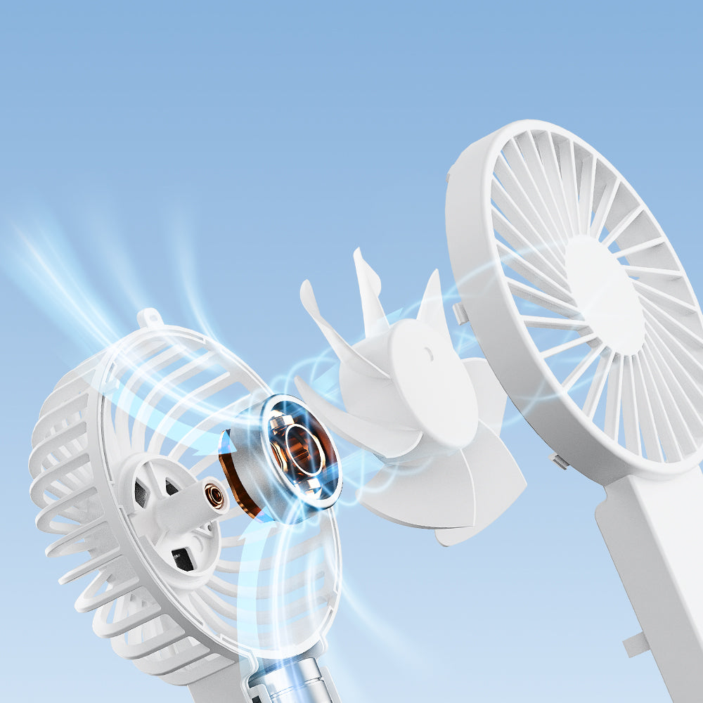 Oriday mini ruční ventilátor|Skládací přenosný ventilátor na USB nabíjení・Tichý s dlouhou výdrží・Vhodný pro studenty ve třídě / kanceláři / koleji