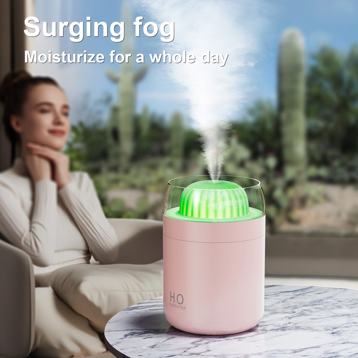 Oriday サボテン型USB加湿器|静音大噴霧アロマディフューザー|家庭やオフィスに最適