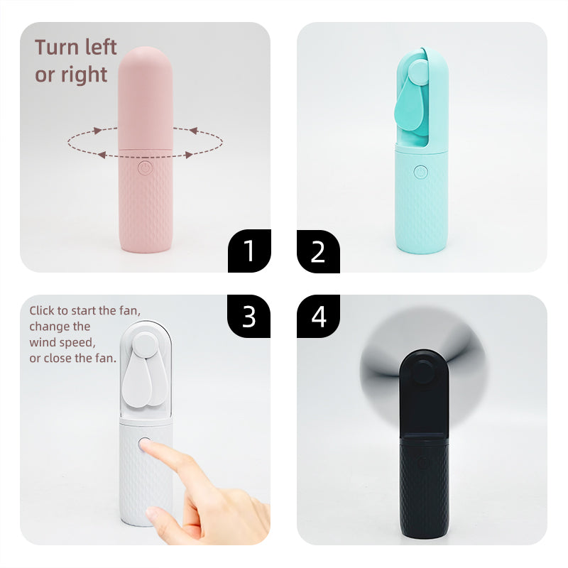 oriday ハンドヘルドミニファン 携帯用ポケットファン 学生向け小型充電式超静音USB折りたたみ式 超長時間バッテリー室内・屋外使用オフィス・寮用 東方良品