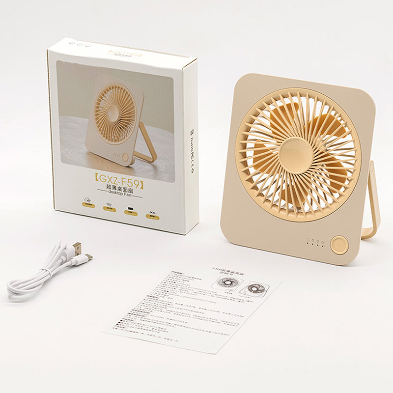 Supertenký stolní ventilátor Oriday s dlouhou výdrží, velkým průtokem vzduchu, bezdrátovým nabíjením USB a skládací konstrukcí, ideální do kanceláře a koleje