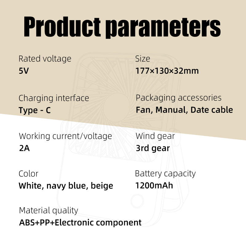 Oridayデスクファンは静音、大風力、ミニポータブルデザイン、軽量、ヘッド調整可能、吊り下げやスタンド設置が可能、USB充電、1200mAhバッテリー、長時間持続、冷却機能、家庭用、オフィス、学生寮に適しています
