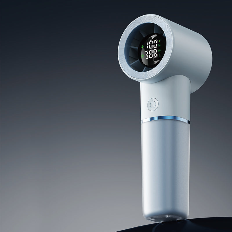Ventilateur portable à main Oriday, affichage numérique intelligent avec compte à rebours, réglage de vitesse continu à 100 niveaux, lévitation magnétique ultra silencieuse, batterie 4500mAh, utilisation 3-en-1 (à main / avec cordon / sur bureau)