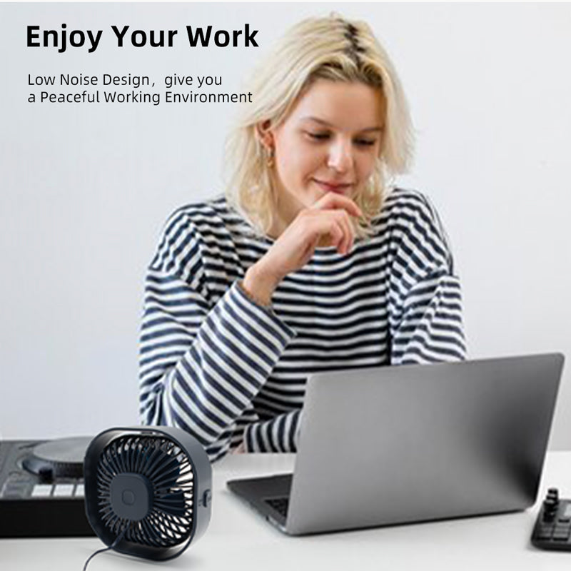 Ventilador de escritorio pequeño USB con gran potencia de enfriamiento, silencioso, portátil, para uso en casa, oficina o dormitorio
