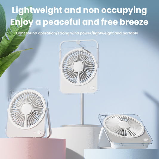 Ventilator mini transparent Oriday|Ventilator de birou silențios cu circulație de răcire, portabil, cu încărcare și conectare, potrivit pentru acasă, birou, studenți și cămine