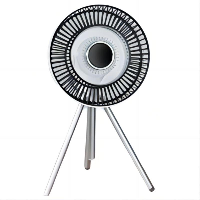 Ventilateur de camping authentique Oriday avec trépied, grande puissance de ventilation, télécommande intelligente, support détachable pliable, éclairage programmable, peut être utilisé comme batterie externe