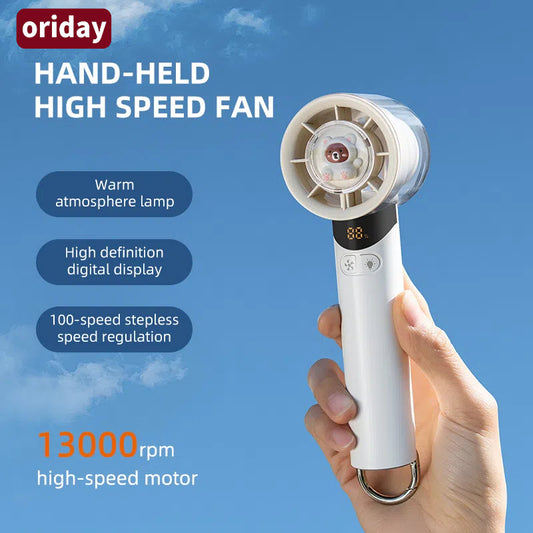 Oriday 高速ハンディファン、USB充電式、携帯型、100段階調整可能、学生向けのミニ冷却アイテム – 東方良品