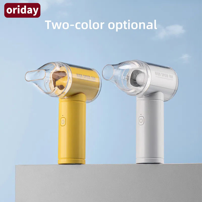 Oriday mini ventilateur portatif silencieux portable rechargeable refroidissement artefact turbine haute vitesse puissant moteur sans balais souffleuse à neige bureau à domicile bureau étudiant dortoir extérieur portable bons produits orientaux