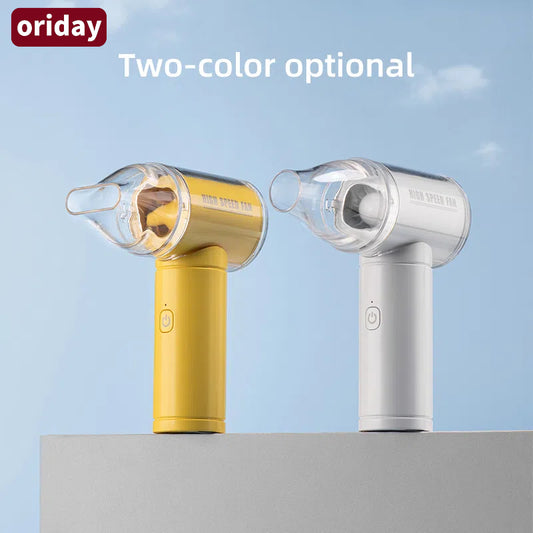 Oriday ミニハンドヘルドファン 静音 ポータブル 充電式 冷却アーティファクトタービン 高速 パワフル ブラシレスモーター 除雪 ホーム オフィス デスクトップ 学生寮 屋外 ハンドヘルド 東洋の良質な製品