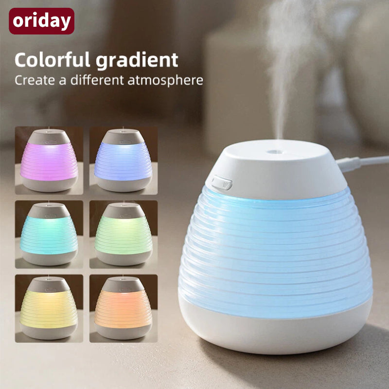 Oriday【Luftfuktarrekommendation 2025】Kreativ aromadiffusor i kottform|USB tyst befuktning・Flerfärgat ljus・Automatisk avstängning vid låg vattennivå|Perfekt för kontor och hem