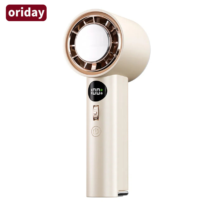 新型ハンディ冷却ファン、アイス冷感機能付きミニ強力ファン、100段階の風速調整、USB充電対応。学生、寮、教室、屋外、携帯用、オフィスやデスクに最適 – Oriday製。