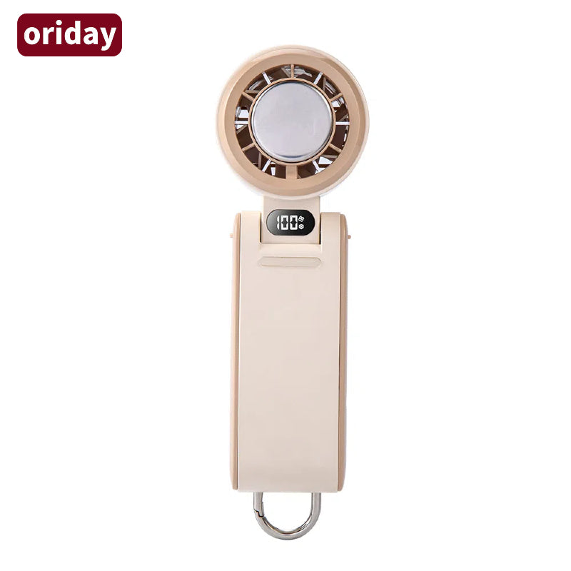 Oriday 手持ち冷製氷敷き小扇風機 折りたたみ式 ポータブル 充電式 3000マイクロアンペア時 超長持続 夏季冷風砲 登山扣 首掛け 寝室 リビング アウトドア ポータブル 東方良品