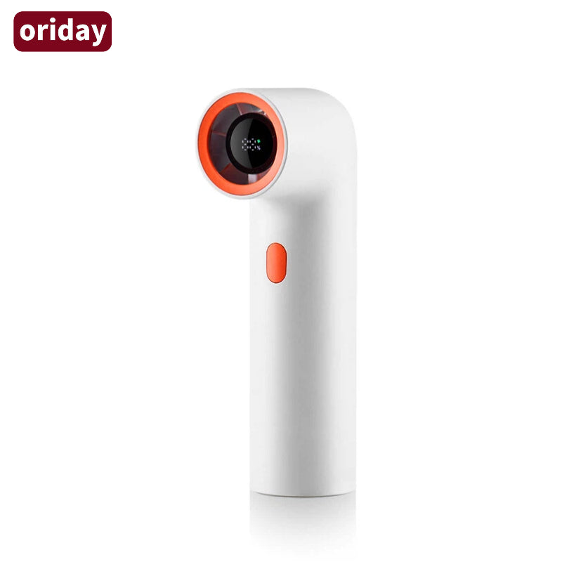 Quạt cầm tay Oriday với ống cong 15000 vòng/phút Màn hình hiển thị tốc độ Pin lớn 3000mAh Điều chỉnh tốc độ một nút Nhỏ gọn và dễ mang theo
