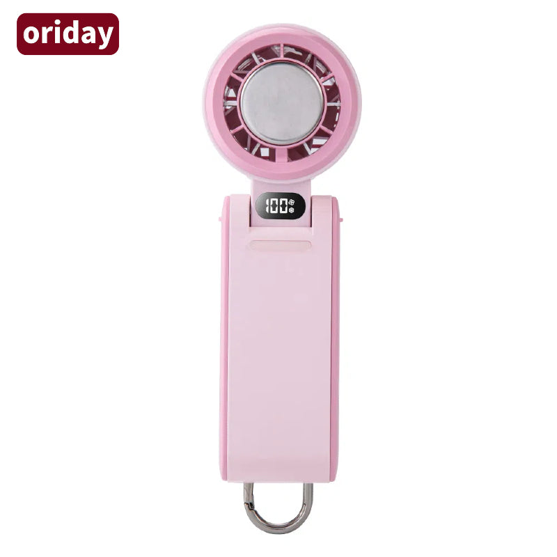 Oriday 手持ち冷製氷敷き小扇風機 折りたたみ式 ポータブル 充電式 3000マイクロアンペア時 超長持続 夏季冷風砲 登山扣 首掛け 寝室 リビング アウトドア ポータブル 東方良品