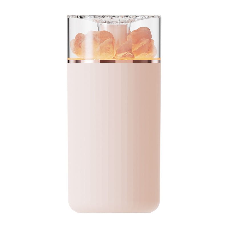 oriday三合一加濕+香薰+氛圍燈】400mL大水箱 | 喜馬拉雅天然水晶鹽石助眠釋負離子 | 無線1200mAh輕巧靜音 | 45mL/h持續/間歇噴霧 | 粉白色家居禮物首選