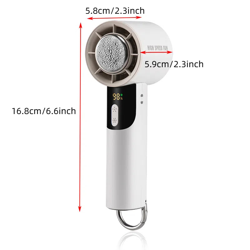 Ventilateur de refroidissement portatif Oriday à semi-conducteurs, format compact, 100 niveaux de puissance, flux d'air puissant, rechargeable par USB, autonomie ultra longue, refroidissement ultra rapide. Parfait pour la maison, les étudiants