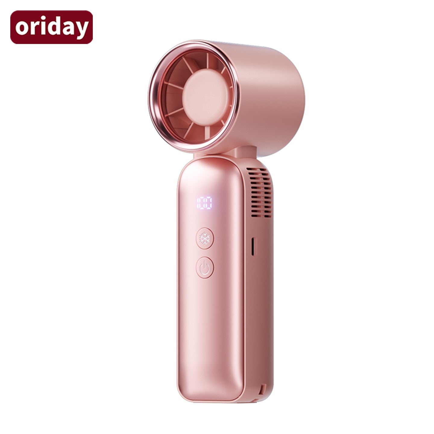 Ventilatore portatile a mano oriday | Motore brushless + 100 velocità regolabili | Raffreddamento ceramico a semiconduttore | Batteria 4000mAh, autonomia 13 ore | Display LED | Ultra leggero 262 g