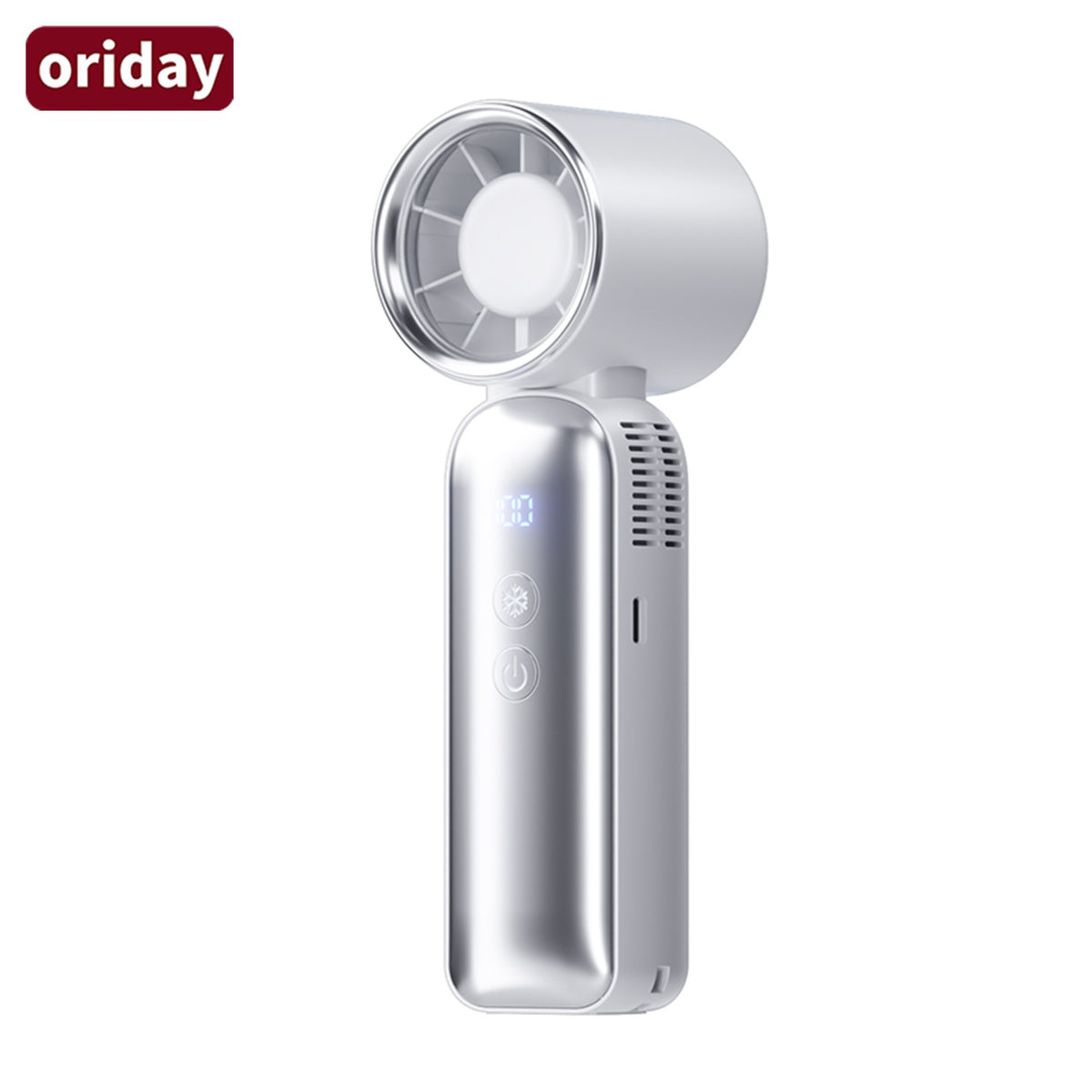 Ventilateur portable à main oriday | Moteur sans balais + 100 vitesses variables | Refroidissement céramique semi-conducteur | Batterie 4000mAh, autonomie 13 heures | Affichage LED | Ultra-léger 262 g