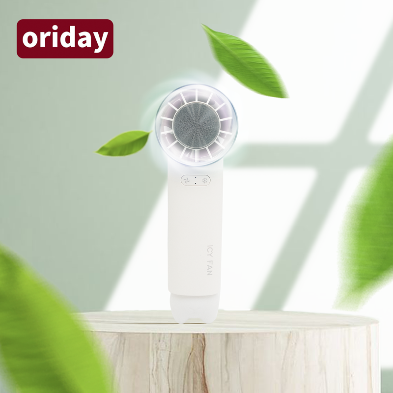 oriday cold compress handheld fan large wind turbine mini long lasting folding usb portable silent