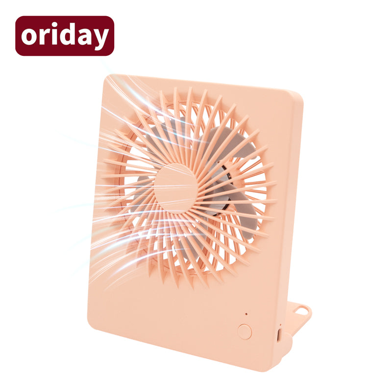 Oriday quadratischer Tischventilator, geräuschlos, starker Wind, Büro, Kühlung, Aufladen, niedlicher langer Streifen, kann den Kopf schütteln, faltbar, tragbar, für Jungen und Mädchen, universell