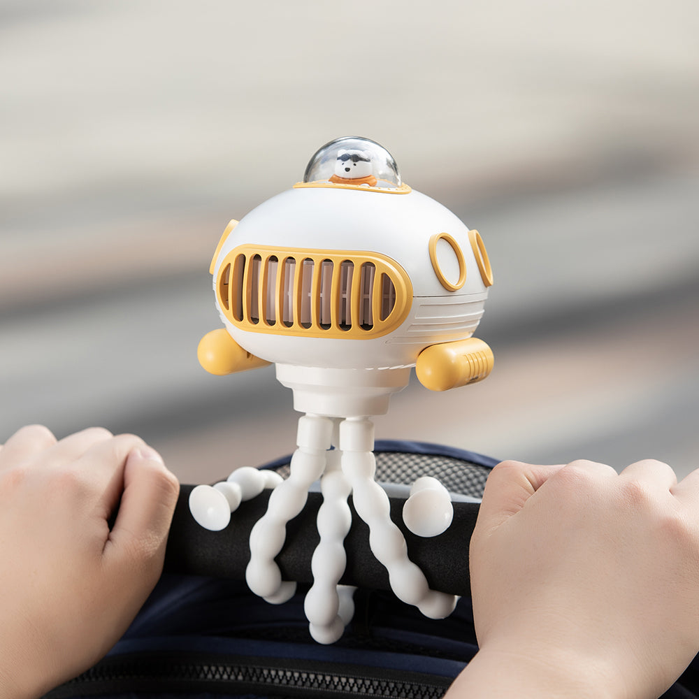 oriday2023 new stroller fan usb charging large capacity brushless silent submarine cartoon octopus small fan leafless anti-pinch baby special