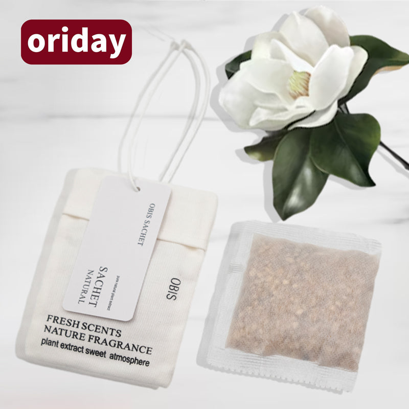 Oriday kantong pengharum, aroma tahan lama, untuk ditempatkan di kamar tidur, lemari pakaian, koper, kantong aroma, penghilang bau, aksesori gantung mobil, 6 pilihan aroma, dikemas secara terpisah, produk Timur