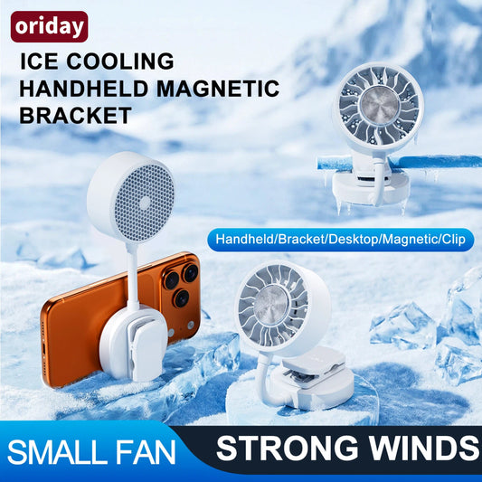 oriday【Top-Trend 2026】360° magnetischer Nacken-Kühlventilator｜Ultraschnelle Kühlung mit superleitender Eiskeramik｜3 starke Windstufen｜Type-C-Schnellladung｜Tragbarer leiser Mini-Ventilator｜Perfekt für Pendeln, Reisen und Büro