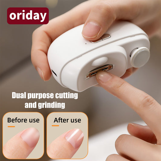 oriday electric nail clipper cutting and grinding all-in-one adult rechargeable fully automatic thick nails dual-use manicure device for children and the elderly