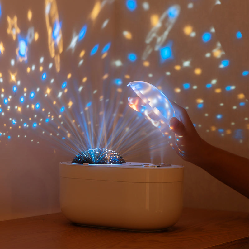 Humidificador inteligente romántico con doble nebulización y proyección, luz nocturna pequeña, lámpara de cielo oceánico, regalo creativo de escritorio