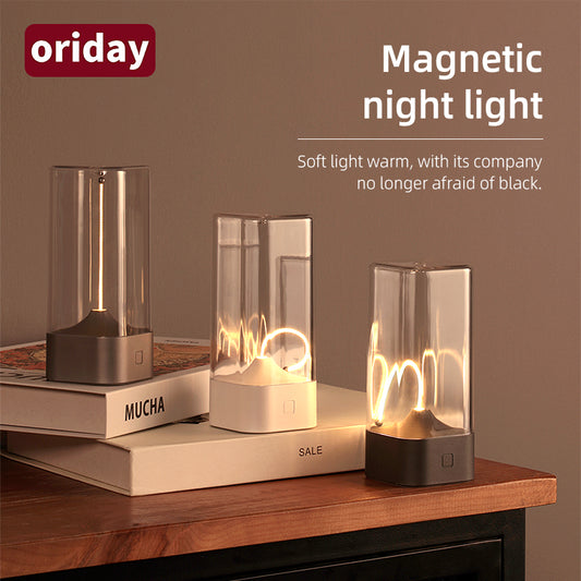 oriday magnetic rechargeable night light dormitory outdoor diy eye protection cute atmosphere warm color children's day bedside lamp oriental good product