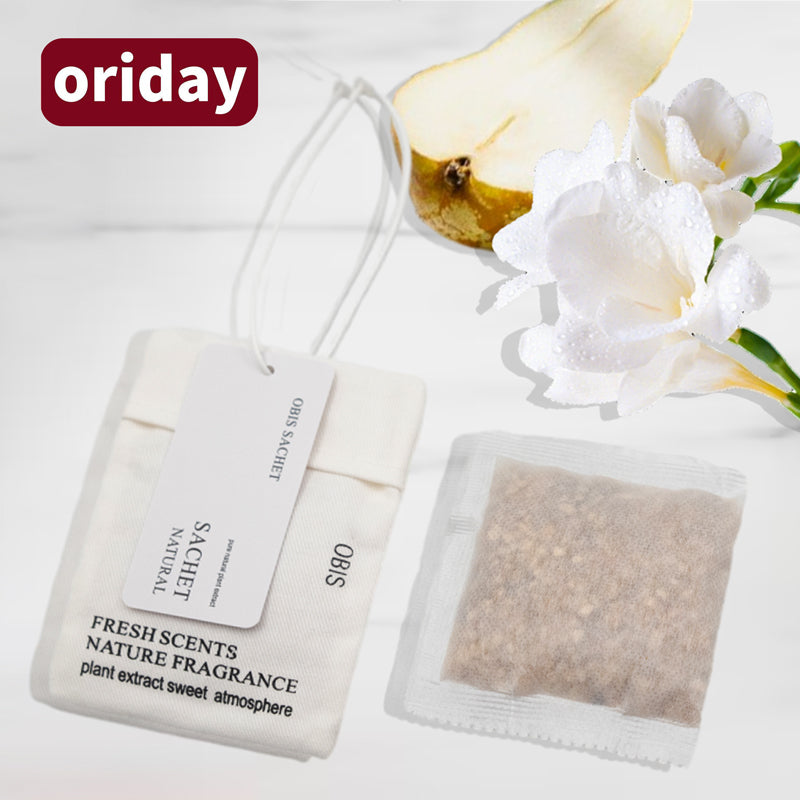 Oriday kantong pengharum, aroma tahan lama, untuk ditempatkan di kamar tidur, lemari pakaian, koper, kantong aroma, penghilang bau, aksesori gantung mobil, 6 pilihan aroma, dikemas secara terpisah, produk Timur