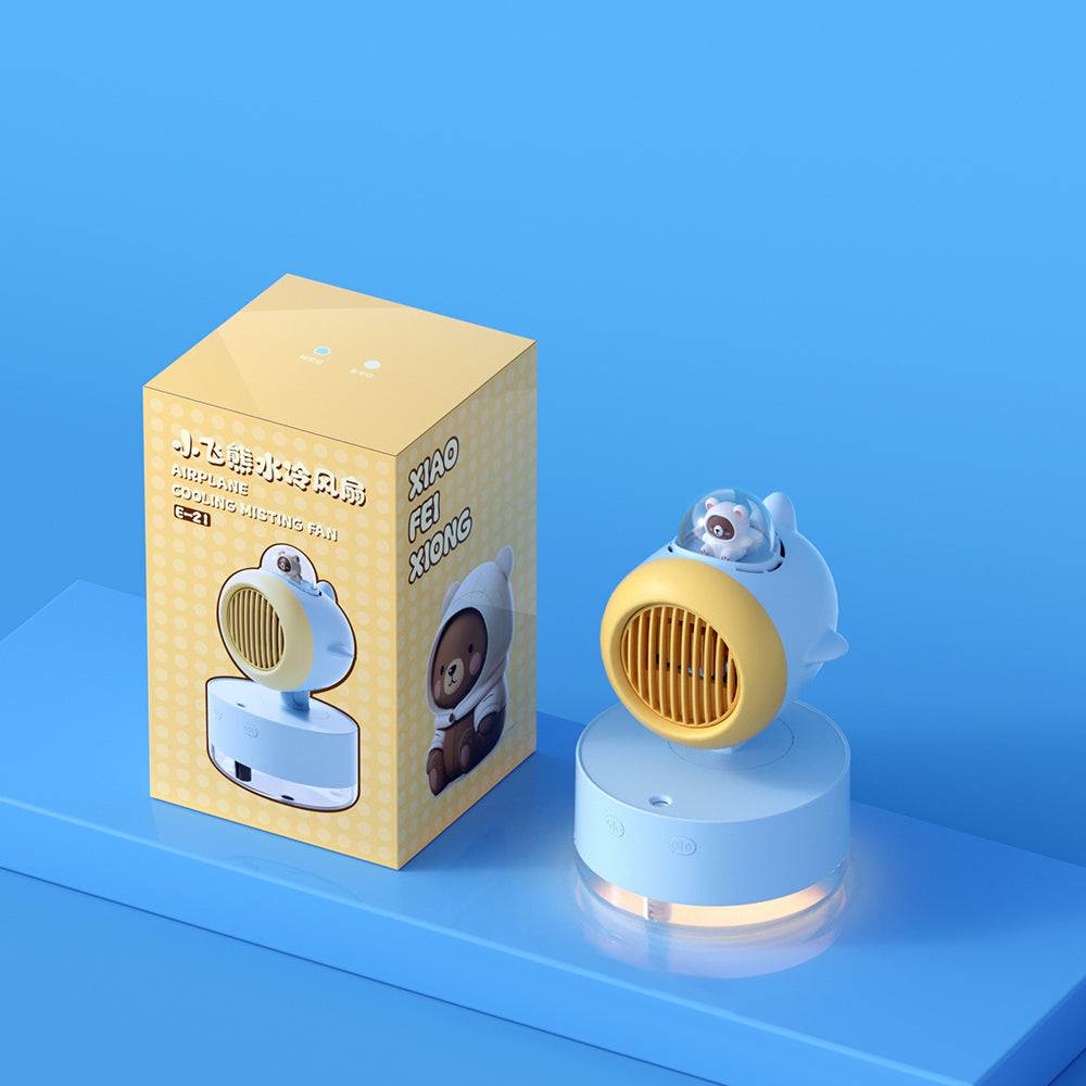 Oriday Mini ventilatore USB ricaricabile a mano con nebulizzatore, silenzioso per dormitori per studenti e uffici.