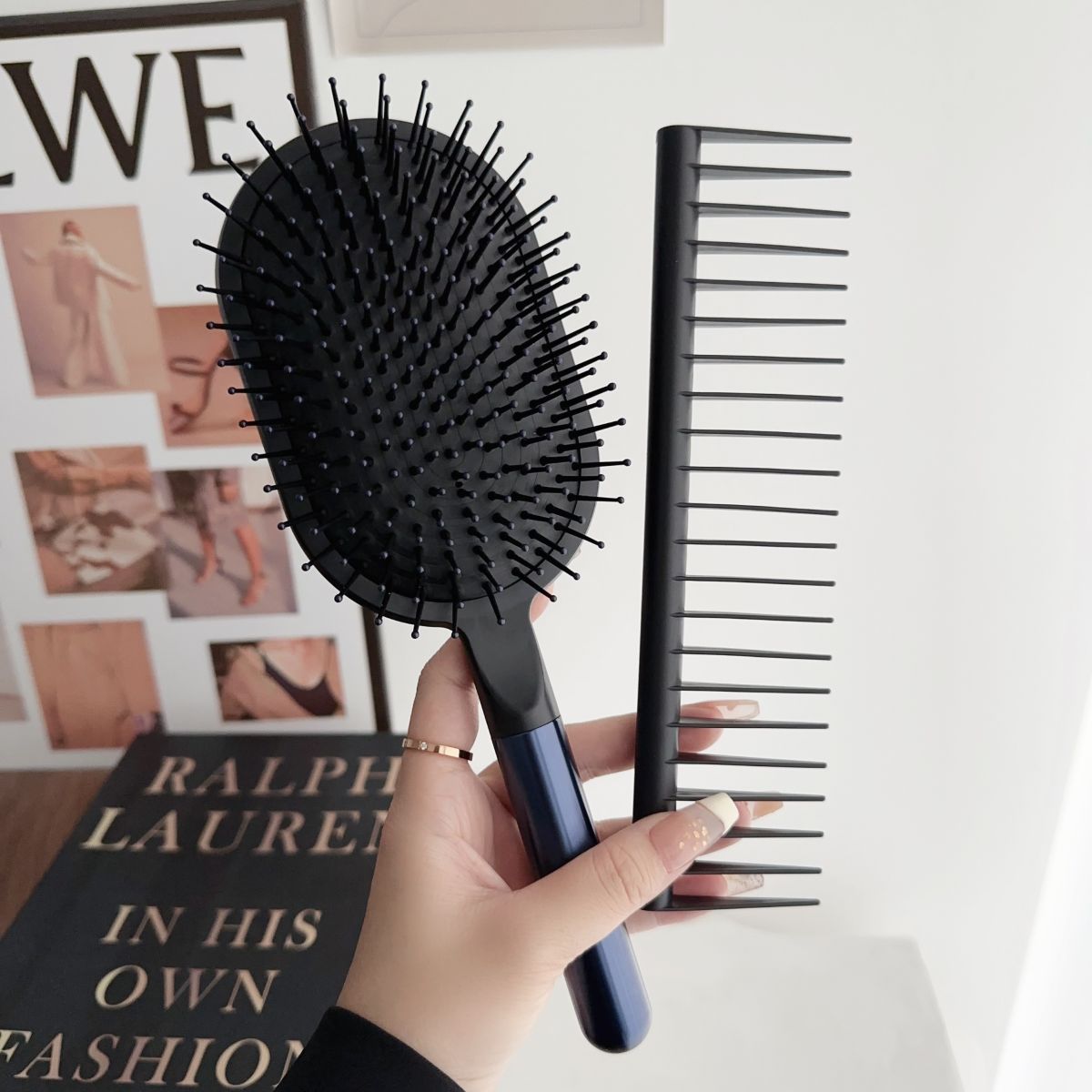【Mismo estilo que Dyson】Set de regalo con cepillo de masaje con cojín de aire｜Peinado + cuidado del cabello 2 en 1｜Disponible en stock｜Regalo de cumpleaños / Kit esencial para el cuidado diario del cabello