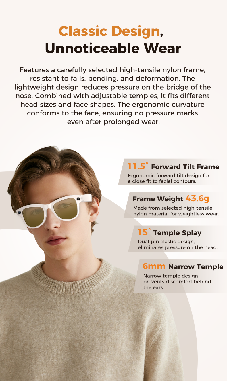 oriday新款AI 智能拍攝眼鏡｜即時翻譯＋物件識別＋4K高清錄影 — 香港熱賣智能穿戴