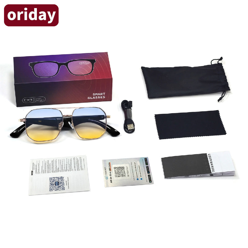 Oriday AI Çeviri Akıllı Güneş Gözlüğü｜UV400 UV Koruma, Müzik Çalma, Bluetooth Aramaları｜Açık Hava Sporları için Gereklidir GY300