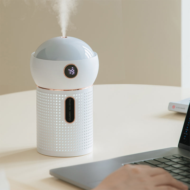 Umidificatore proiettore di nebbia Oriday 2023 con luce notturna, regalo atmosferico per uso domestico e ricarica USB per auto