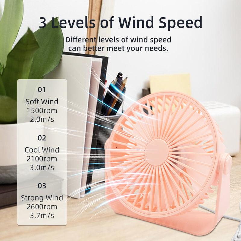 oriday small desktop fan silent strong wind office refrigeration shaking head desktop student plug-in portable