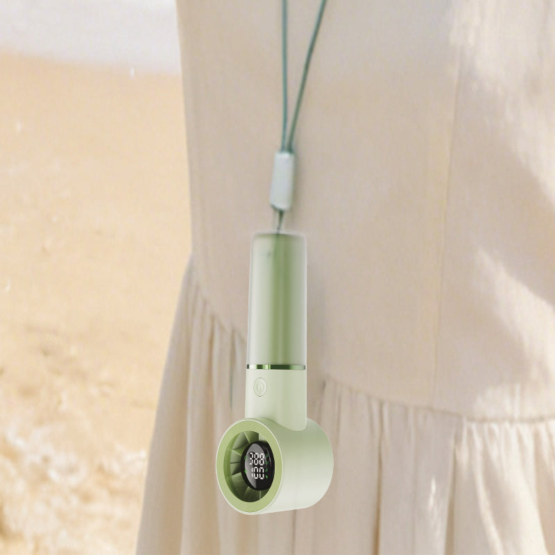 Oriday bärbar handfläkt, smart digital nedräkningsdisplay, steglös hastighetsreglering med 100 nivåer, magnetisk levitation för tyst drift, 4500mAh batteri med lång batteritid, 3-i-1 användning (handhållen / med rem / bordsmodell)
