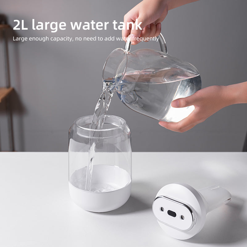 Oriday雙噴霧加濕器家用大容量納米噴霧2L氛圍燈USB充電款靜音禮物辦公室空氣加濕孕婦嬰兒臥室專用送禮佳品