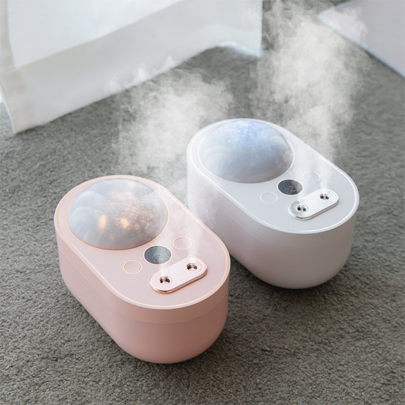 Humidificateur intelligent romantique à double brumisation avec projection, petite lumière nocturne, lampe ciel océanique, cadeau créatif de bureau