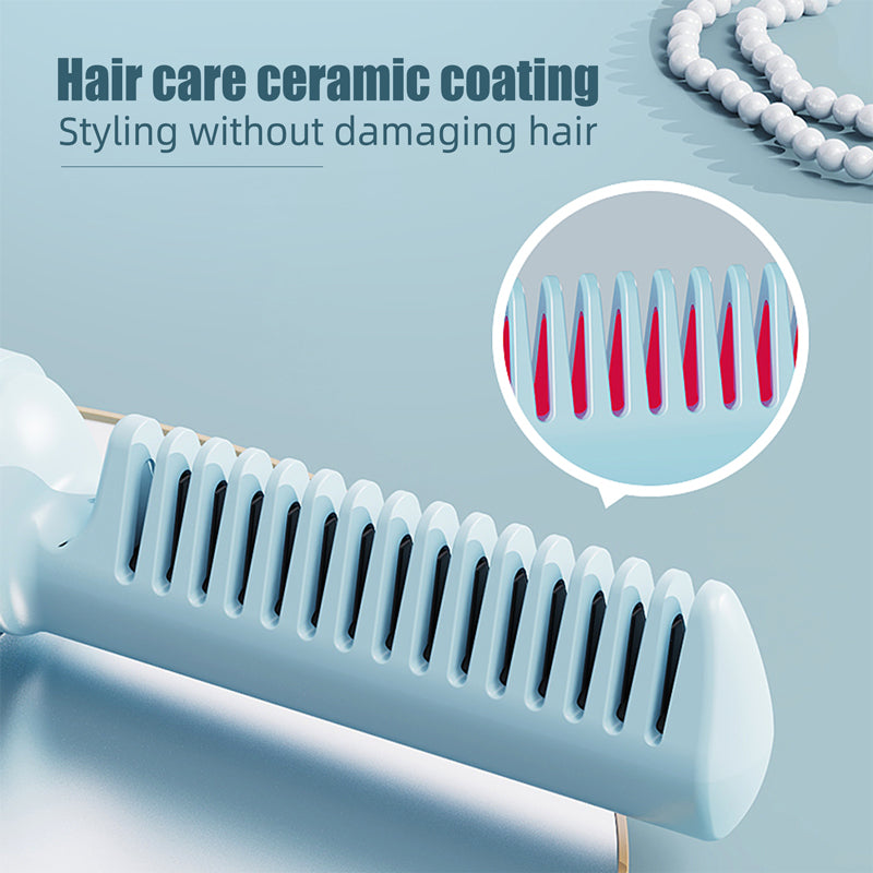 oriday hair straightening comb, wireless straightening and curling dual-purpose, does not damage hair artifact, negative ions, dry and wet, can be smoothed with one comb, portable and rechargeable