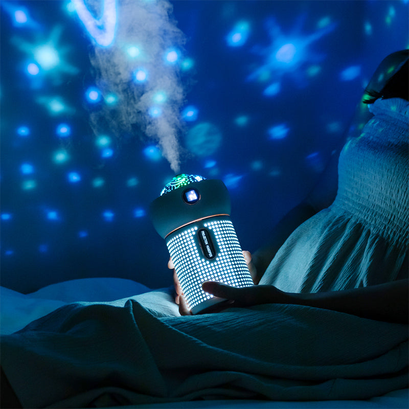 Humidificador de proyección de niebla Oriday 2023 con luz nocturna, regalo de ambiente para uso doméstico y carga USB para automóviles